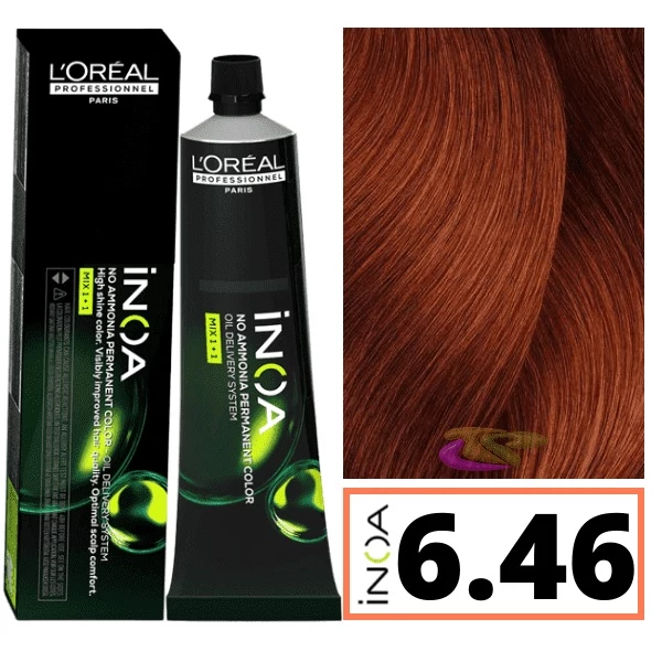 Loreal INOA ammóniamentes hajfesték 6.46