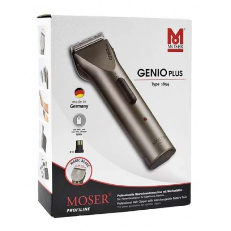 Moser Genio Plus LED-es hajvágógép cserélhető akkumulátorral, titán 1854-0078
