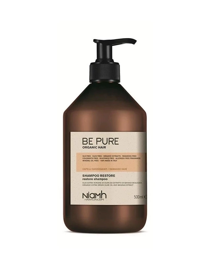 Niamh Be Pure Restore regeneráló sampon károsodott hajra, 500 ml