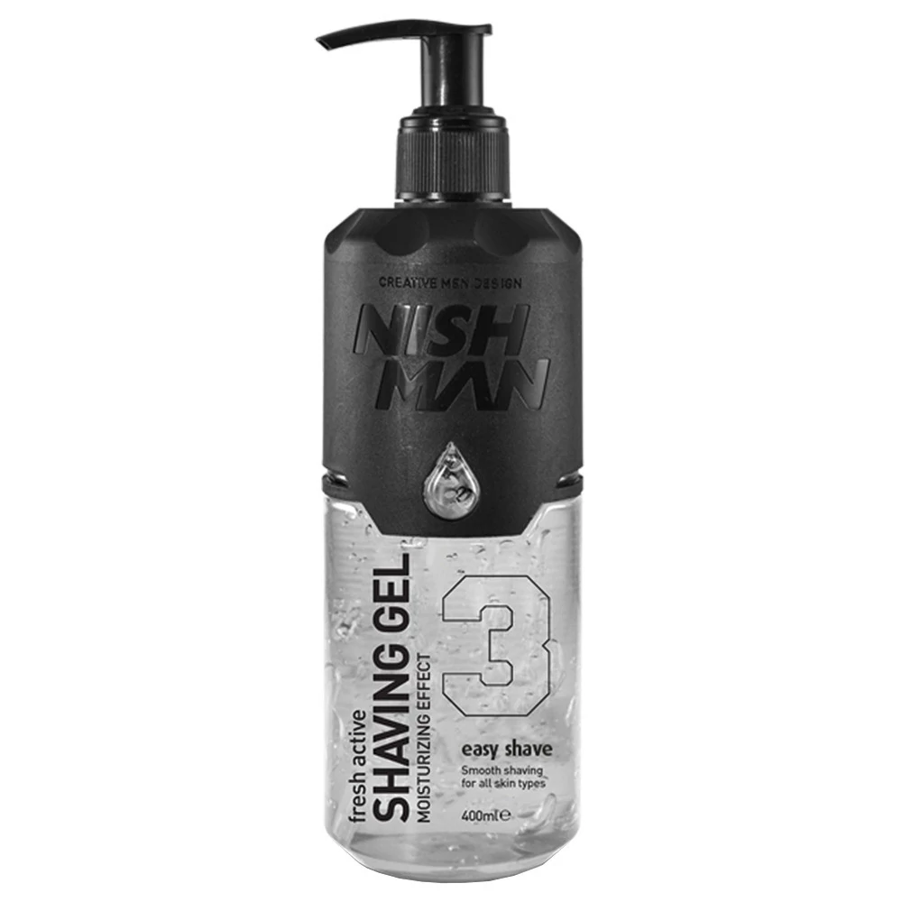 Nish Man Fresh Active Clear borotvagél, 400 ml