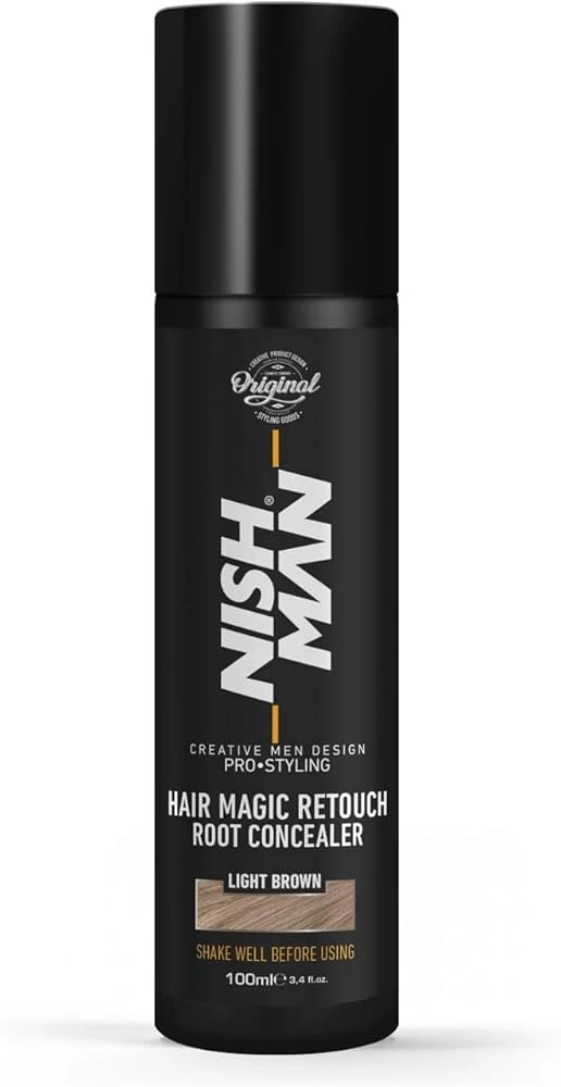 Nish Man Magic Touch hajtő színező spray, világosbarna, 100 ml