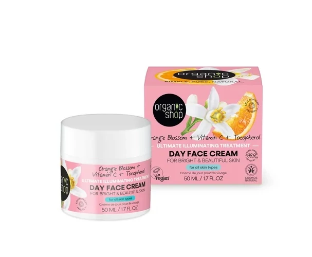 Organic Shop nappali arckrém narancsvirággal C-vitaminnal és tokoferollal, 50 ml