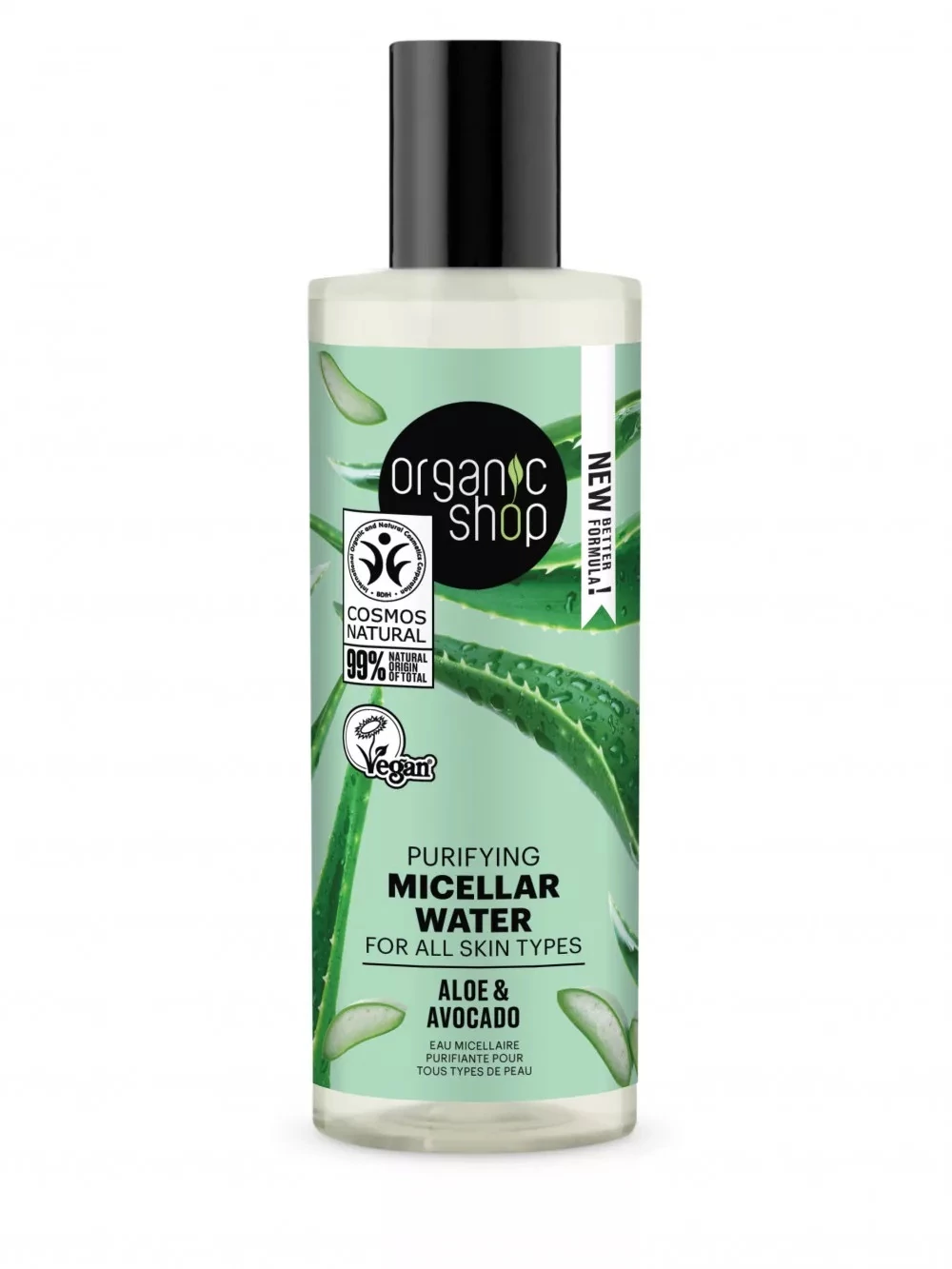 Organic Shop tisztító micellás víz aloe verával és avokádóval, 150 ml