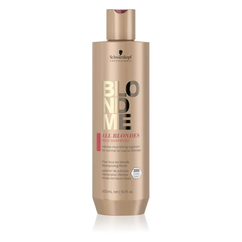Schwarzkopf Blondme Rich sampon normál és vastagszálú szőke hajra, 300 ml