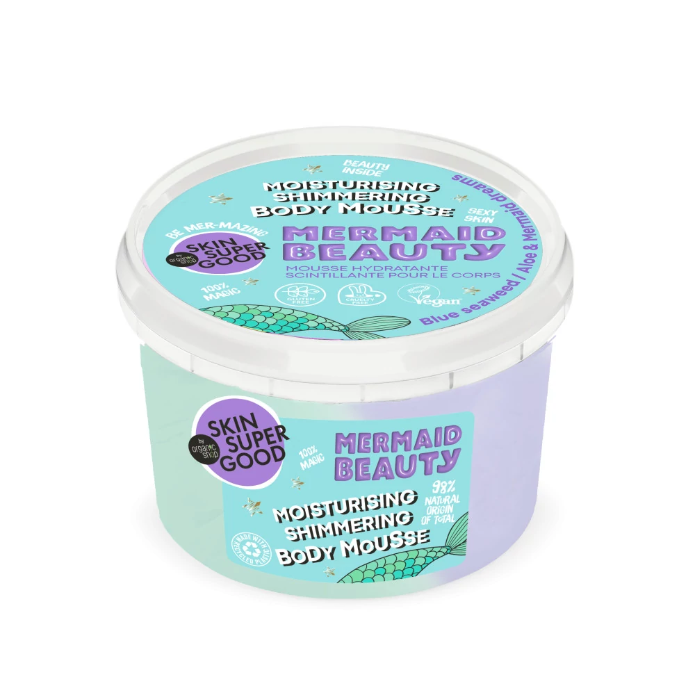 Skin Super Good hidratáló csillogó testápoló mousse Mermaid Beauty, 250 ml