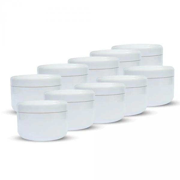Kozmetikai tégely, fehér, 30 ml, 10 db